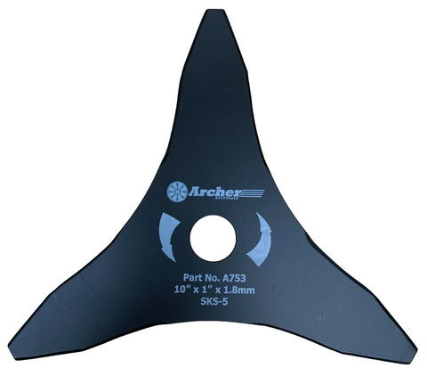 10" Archer BrushCutter Trimmer Grass Weed Blade 3 TOOTH 1" Arbor 20mm 1.8mm