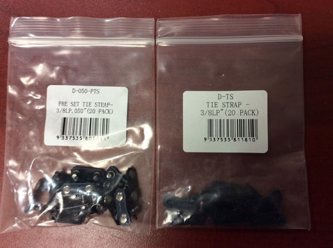 (40) Archer (20) 3/8LP-050 PRE-SET TIE STRAPS & (20) 3/8LP-050 TIE REPAIR LINKS