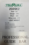 20" TsuMura Light-Weight Guide Bar .325-050-81DL compativle with Stihl