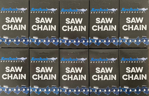 10 Pack 24" Archer Chainsaw Chain 3/8" FULL CHISEL .050 Gauge 84DL 72LGX084G