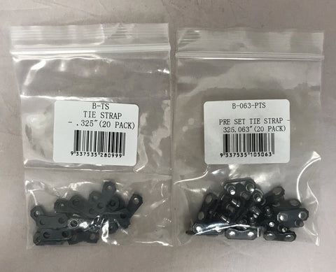 (40) Archer (20) .325-063 PRE-SET TIE STRAPS & (20) .325 TIE STRAP REPAIR LINKS