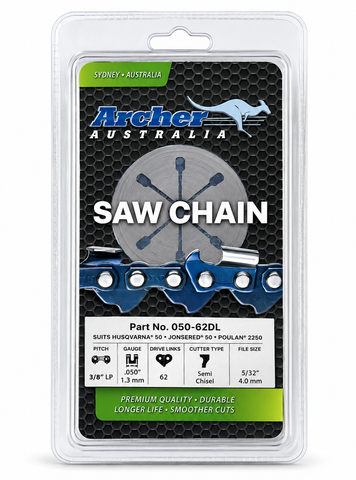 18" Archer Chainsaw safety Chain WILDTHING PP4218A PP3516AVX 3/8"LP 050 62DL