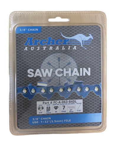 24" Archer Chainsaw Chain 3/8"-.063-84DL FULL CHISEL compatible with Stihl 36RS3 84