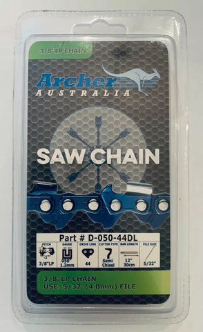 12" Chainsaw Saw Chain Blade 3/8"LP .050 gauge with 44-drive links replaces Y44 S44