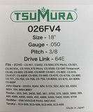 18" TsuMura Guide Bar 3/8-050-64DL Echo CS550EVL CS590 CS650 CS660 CS670 CS680