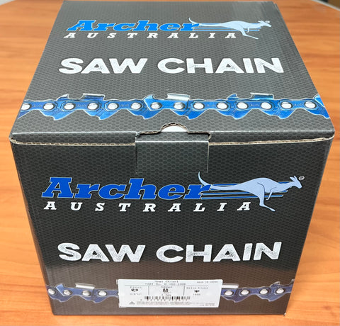 100ft Archer Chainsaw Chain 3/8LP" pitch (low-profile) .050 gauge FULL CHISEL (replaces the size of Stihl Picco & Oregon 91 size)