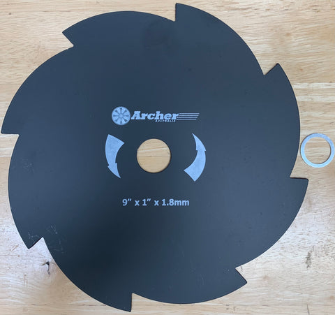 9" Archer BrushCutter Trimmer Grass Weed Blade 8 TOOTH 1" Arbor 20mm 1.8mm