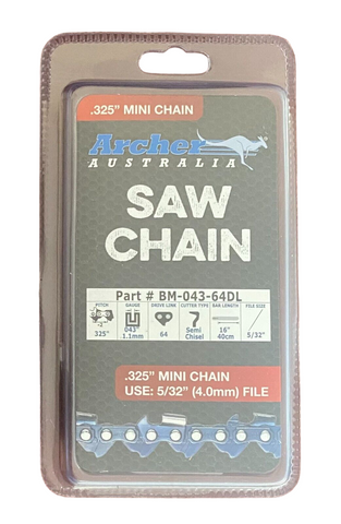 16" Archer Chain .325-.043-64DL fits Husqvarna chainsaws models T535iXP T540iXP