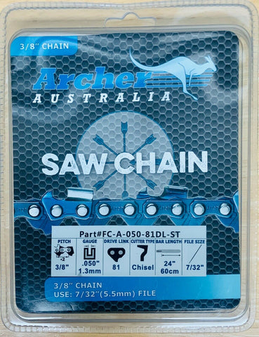 24" Chainsaw Chain 3/8" .050 81DL CHISEL SKIP TOOTH replaces Echo 72JGX081G