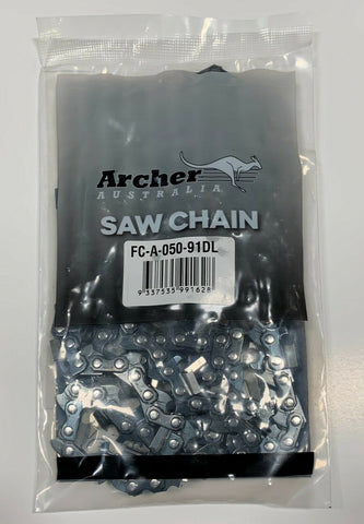 28" Archer Chainsaw Chain 3/8" pitch FULL CHISEL .050 Gauge 91DL drive links