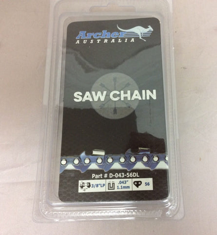 16" Archer Chainsaw Saw Chain Blade replaces EGO CS1600E 3/8LP .043 56DL R56