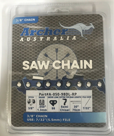 30" Archer Ripping Chainsaw Chain 3/8" .050 98DL replaces 72RD098G A1EP-RP-98E