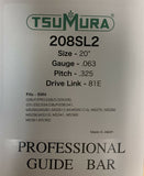 20" TsuMura Guide Bar .325-063-81DL repl. Stihl 026 MS270 MS280 MS290 203SLGD025