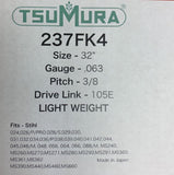32" TsuMura LIGHT WEIGHT Guide Bar 3/8-063-105DL Stihl MS440 MS661 323RNDD025