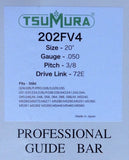 20" TsuMura Guide Bar 3/8-050-72DL repl. Stihl 044 066 MS360 Oregon 200RNDD025