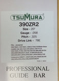 20" TsuMura Guide Bar .325-058-78DL repl. Jonsered 2050 Husqvarna 345 208RNBK095