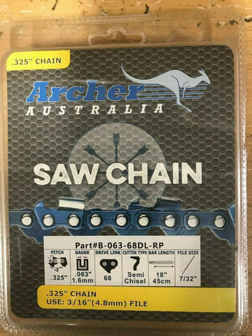 18" .325-063-68DL Ripping Chainsaw Chain replaces Stihl MS250 MS251