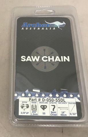 16" Chainsaw Saw Chain Blade McCulloch 3/8"LP .050 Gauge 55DL Y55 S55